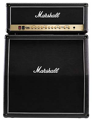 Gitarrenverstärker Hals Stack, Head und 4x12 Box. Marshall Half Stack