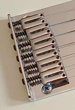 Hardtail Bridge bzw fester Steg einer Fender Telecaster bzw Stratocaster