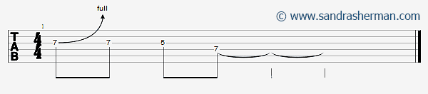 Lick Nr 2 in A-moll Pentatonik 1. Pattern